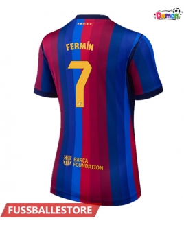 Günstige Barcelona Fermin Lopez #7 Heimtrikot Damen 2026-27 Kurzarm